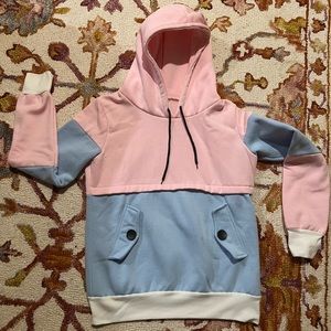 Cozy color-block hoodie